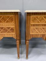 Pair of French Tulipwood Bedside Chests with Marble (6 of 10) Pair of French Tulipwood Bedside Chests with Marble (6 of 10)