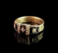 Victorian Diamond Mourning Ring, 15ct Gold, Black Enamel and Pearl, Hairwork (8 of 13) Victorian Diamond Mourning Ring, 15ct Gold, Black Enamel and Pearl, Hairwork (8 of 13)