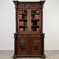 Antique 19th Century Renaissance Revival Bookcase in Oak