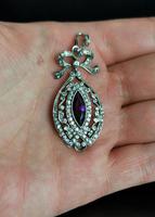 Antique Edwardian Paste Pendant, Sterling Silver (2 of 11) Antique Edwardian Paste Pendant, Sterling Silver (2 of 11)