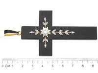 Black Onyx, Diamond, Yellow Gold Cross Pendant (6 of 9) Black Onyx, Diamond, Yellow Gold Cross Pendant (6 of 9)