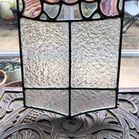 Antique Stained Glass Panel with Pink Glass Detail (10 of 10) Antique Stained Glass Panel with Pink Glass Detail (10 of 10)