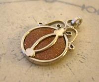 Antique Pocket Watch Chain Fob 1910 Art Nouveau Silver Chrome & Goldstone Fob (6 of 9) Antique Pocket Watch Chain Fob 1910 Art Nouveau Silver Chrome & Goldstone Fob (6 of 9)