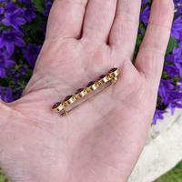 Antique 9ct Yellow Gold Six Amethyst Bar Brooch, Victorian Edwardian 9K Pin (3 of 8) Antique 9ct Yellow Gold Six Amethyst Bar Brooch, Victorian Edwardian 9K Pin (3 of 8)
