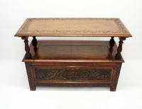 Late Victorian Carved Oak Monks Bench (13 of 16) Late Victorian Carved Oak Monks Bench (13 of 16)