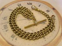 Antique Pocket Watch Chain 1890s Victorian large Brass Double Albert With T Bar (4 of 12) Antique Pocket Watch Chain 1890s Victorian large Brass Double Albert With T Bar (4 of 12)