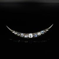 Antique Moonstone Crescent Moon Sterling Silver Brooch Pin (7 of 8) Antique Moonstone Crescent Moon Sterling Silver Brooch Pin (7 of 8)