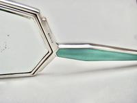 Fabulous Art Deco Silver & Guilloche Enamel Hand Mirror by Charles Green, Birmingham 1936 (8 of 9) Fabulous Art Deco Silver & Guilloche Enamel Hand Mirror by Charles Green, Birmingham 1936 (8 of 9)