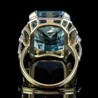 Aquamarine Diamond Cocktail Ring 14ct Gold 14.50ct Scissor Cut Aqua (4 of 8) Aquamarine Diamond Cocktail Ring 14ct Gold 14.50ct Scissor Cut Aqua (4 of 8)