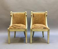 Pair of Empire French Painted Chairs (6 of 10) Pair of Empire French Painted Chairs (6 of 10)
