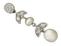 0.56ct Diamond & Natural Pearl, 9ct Yellow Gold Drop Earrings - Antique c.1880 (5 of 9) 0.56ct Diamond & Natural Pearl, 9ct Yellow Gold Drop Earrings - Antique c.1880 (5 of 9)