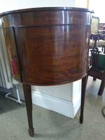 Sheraton Style Fan Topped Demi Lune Two Door Bedside Commode Cabinet (5 of 8) Sheraton Style Fan Topped Demi Lune Two Door Bedside Commode Cabinet (5 of 8)