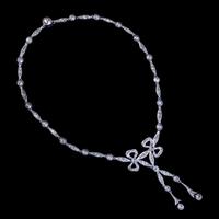 Antique Edwardian Paste Lavaliere Bow Necklace Silver c.1905 (5 of 8) Antique Edwardian Paste Lavaliere Bow Necklace Silver c.1905 (5 of 8)
