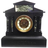 Antique French Slate & Green Marble Mantel Clock Striking 8-day (8 of 9) Antique French Slate & Green Marble Mantel Clock Striking 8-day (8 of 9)