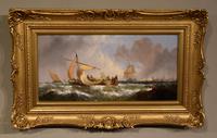 Oil Painting Pair by William Calcott Knell "Fishing Boats of the Dutch Coast" (2 of 9) Oil Painting Pair by William Calcott Knell "Fishing Boats of the Dutch Coast" (2 of 9)