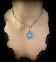 Antique Blue Enamel & Pearl Cross Laurel 9ct Gold Oval Locket Pendant (9 of 9) Antique Blue Enamel & Pearl Cross Laurel 9ct Gold Oval Locket Pendant (9 of 9)