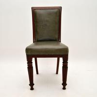Antique Victorian Solid Mahogany & Leather Desk / Side Chair (2 of 10) Antique Victorian Solid Mahogany & Leather Desk / Side Chair (2 of 10)
