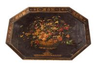 Late 18th Century Painted Octagonal Papier-Mâché Tray (4 of 4) Late 18th Century Painted Octagonal Papier-Mâché Tray (4 of 4)