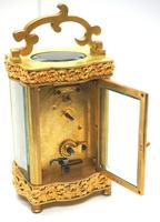 Rare Antique French 8-day Carriage Clock Serpentine Case Fleur De Lis Decorations (9 of 10) Rare Antique French 8-day Carriage Clock Serpentine Case Fleur De Lis Decorations (9 of 10)