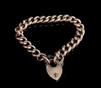 Antique Victorian 9ct Rose Gold Curb Bracelet, Heart Padlock (4 of 13) Antique Victorian 9ct Rose Gold Curb Bracelet, Heart Padlock (4 of 13)