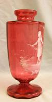 Antique Large Mary Gregory Cranberry Vase (2 of 8) Antique Large Mary Gregory Cranberry Vase (2 of 8)