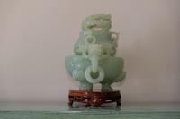 Carved Jade Twin Dragon Handled Tripod Incense Censer (11 of 18) Carved Jade Twin Dragon Handled Tripod Incense Censer (11 of 18)