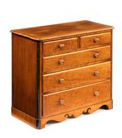 Victorian Period Satin Fiddleback Miniature Chest of Drawers (2 of 4) Victorian Period Satin Fiddleback Miniature Chest of Drawers (2 of 4)