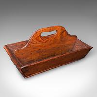 Antique Country Ladies Garden Trug, English, Outdoor Tool Carry, Victorian, 1870
