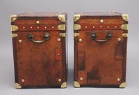 Pair of 20th Century Leather Bound ex Army Trunks in Excellent Condition (6 of 11) Pair of 20th Century Leather Bound ex Army Trunks in Excellent Condition (6 of 11)