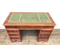 Reproduction Yew Wood Kneehole Desk (4 of 12) Reproduction Yew Wood Kneehole Desk (4 of 12)