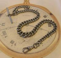 Antique Pocket Watch Chain 1890s Victorian NCR Co Silver Nickel Albert With T Bar (2 of 12) Antique Pocket Watch Chain 1890s Victorian NCR Co Silver Nickel Albert With T Bar (2 of 12)