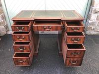 Quality Mahogany Inverted Breakfront Pedestal Desk (3 of 9) Quality Mahogany Inverted Breakfront Pedestal Desk (3 of 9)