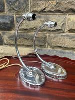 Art Deco Matched Pair Chrome Desk Lamps
