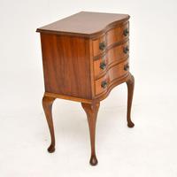 Antique Figured Walnut Side Table with 3 Drawers (5 of 7) Antique Figured Walnut Side Table with 3 Drawers (5 of 7)