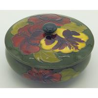 A Walter Moorcroft Hibiscus Lidded Bowl C.mid 20thc (4 of 7) A Walter Moorcroft Hibiscus Lidded Bowl C.mid 20thc (4 of 7)