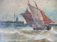 Thomas Bush Hardy '1842-1897' Watercolour of Ships in a Choppy Sea Dated 1896 (4 of 4) Thomas Bush Hardy '1842-1897' Watercolour of Ships in a Choppy Sea Dated 1896 (4 of 4)