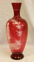 Antique Large Mary Gregory Ruby Cranberry Vase (4 of 6) Antique Large Mary Gregory Ruby Cranberry Vase (4 of 6)