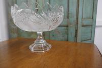 Large French Tazza Etched Cristal Pedestal Fruit Dish (2 of 5) Large French Tazza Etched Cristal Pedestal Fruit Dish (2 of 5)