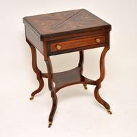 Antique Victorian Inlaid Rosewood Envelope Card Table (3 of 12) Antique Victorian Inlaid Rosewood Envelope Card Table (3 of 12)