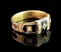 Victorian Diamond Mourning Ring, 15ct Gold, Black Enamel and Pearl, Hairwork (5 of 13) Victorian Diamond Mourning Ring, 15ct Gold, Black Enamel and Pearl, Hairwork (5 of 13)