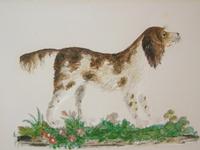 Charming Antique Watercolour of Spaniel Embossed (4 of 4) Charming Antique Watercolour of Spaniel Embossed (4 of 4)