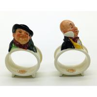 Extremely Rare Pair of Royal Doulton Dickens Napkin Rings in Original Box 1920 (2 of 8) Extremely Rare Pair of Royal Doulton Dickens Napkin Rings in Original Box 1920 (2 of 8)