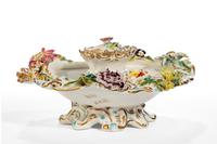 Mid 19th Century Porcelain Flower Encrusted Inkwell (4 of 4) Mid 19th Century Porcelain Flower Encrusted Inkwell (4 of 4)