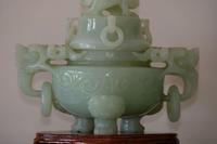 Carved Jade Twin Dragon Handled Tripod Incense Censer (7 of 18) Carved Jade Twin Dragon Handled Tripod Incense Censer (7 of 18)