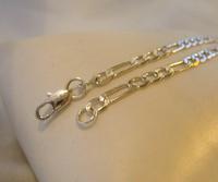 Vintage Silver Necklace 1970s Figaro Link 925 Solid Silver 19" Length (10 of 11) Vintage Silver Necklace 1970s Figaro Link 925 Solid Silver 19" Length (10 of 11)