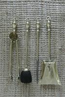 Tall Edwardian 5 Piece on Stand Brass Companion Set Fire-irons Reg Number for 1906 (4 of 10) Tall Edwardian 5 Piece on Stand Brass Companion Set Fire-irons Reg Number for 1906 (4 of 10)