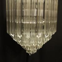 Italian Venini Crystal Triple Light Chandelier (7 of 10) Italian Venini Crystal Triple Light Chandelier (7 of 10)