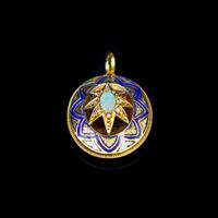 Antique Blue Enamel Opal and Diamond Star 15ct Gold Oval Locket Pendant (2 of 11) Antique Blue Enamel Opal and Diamond Star 15ct Gold Oval Locket Pendant (2 of 11)
