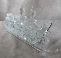 Victorian Cut Glass Five Piece Cruet Set on a Cut Glass Tray (2 of 7) Victorian Cut Glass Five Piece Cruet Set on a Cut Glass Tray (2 of 7)