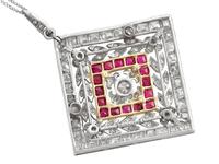 3.48ct Diamond & 0.53ct Ruby, Platinum Pendant / Brooch - Antique c.1900 (4 of 15) 3.48ct Diamond & 0.53ct Ruby, Platinum Pendant / Brooch - Antique c.1900 (4 of 15)